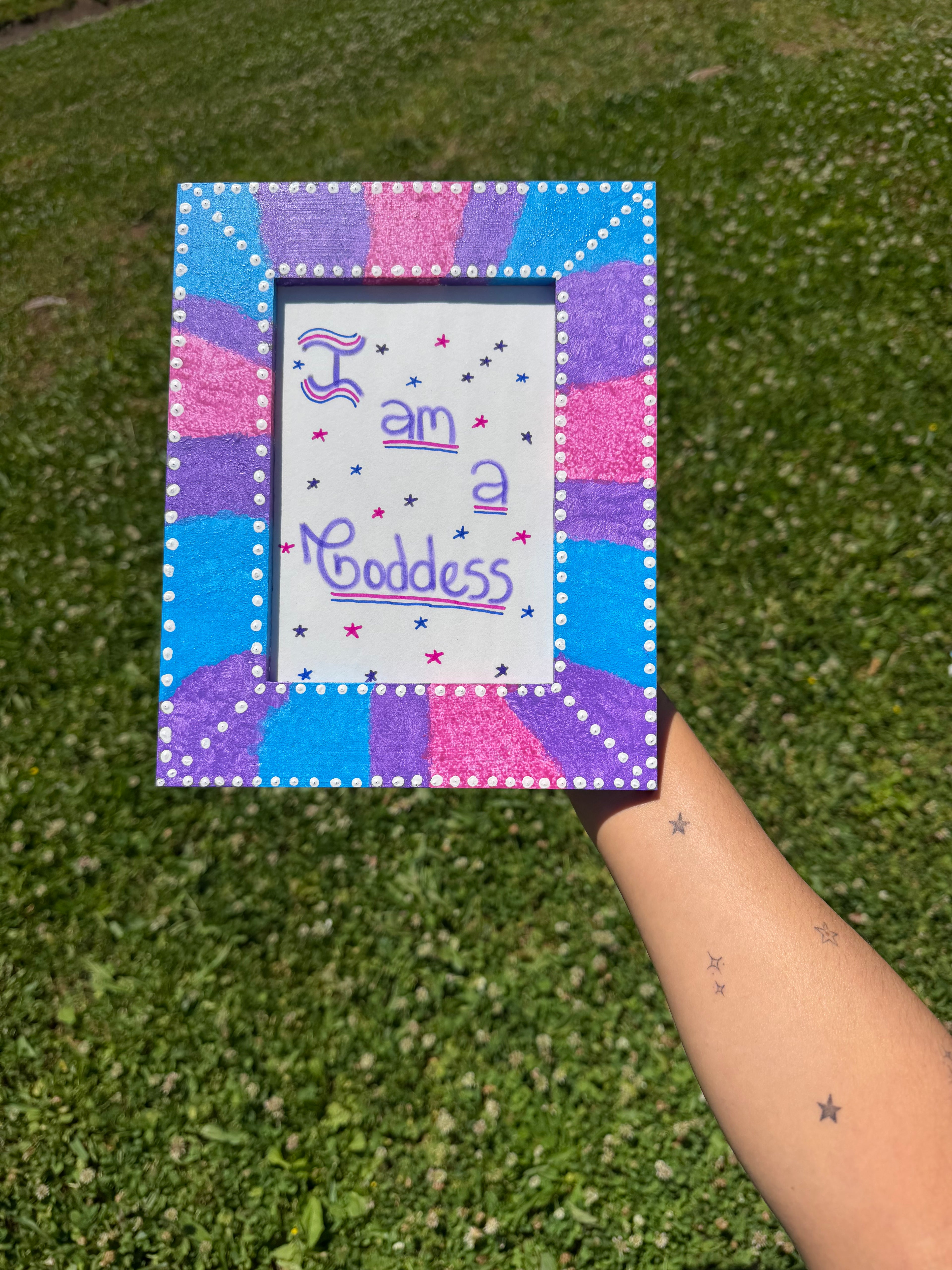 I Am a Goddess (Purple) – Starlight Frame Affirmation Decor