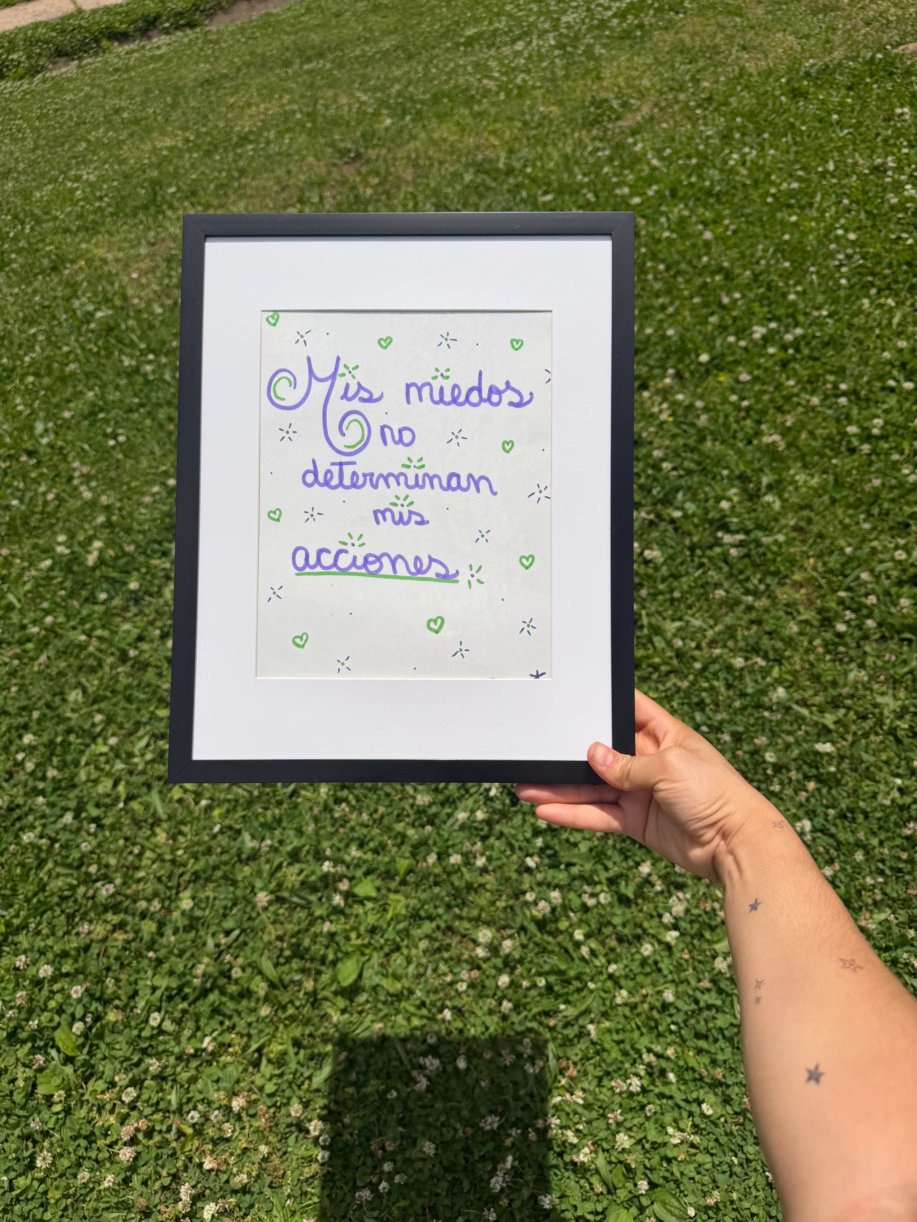 Mis Miedos No Determinan Mis Acciones – Framed Affirmation Art