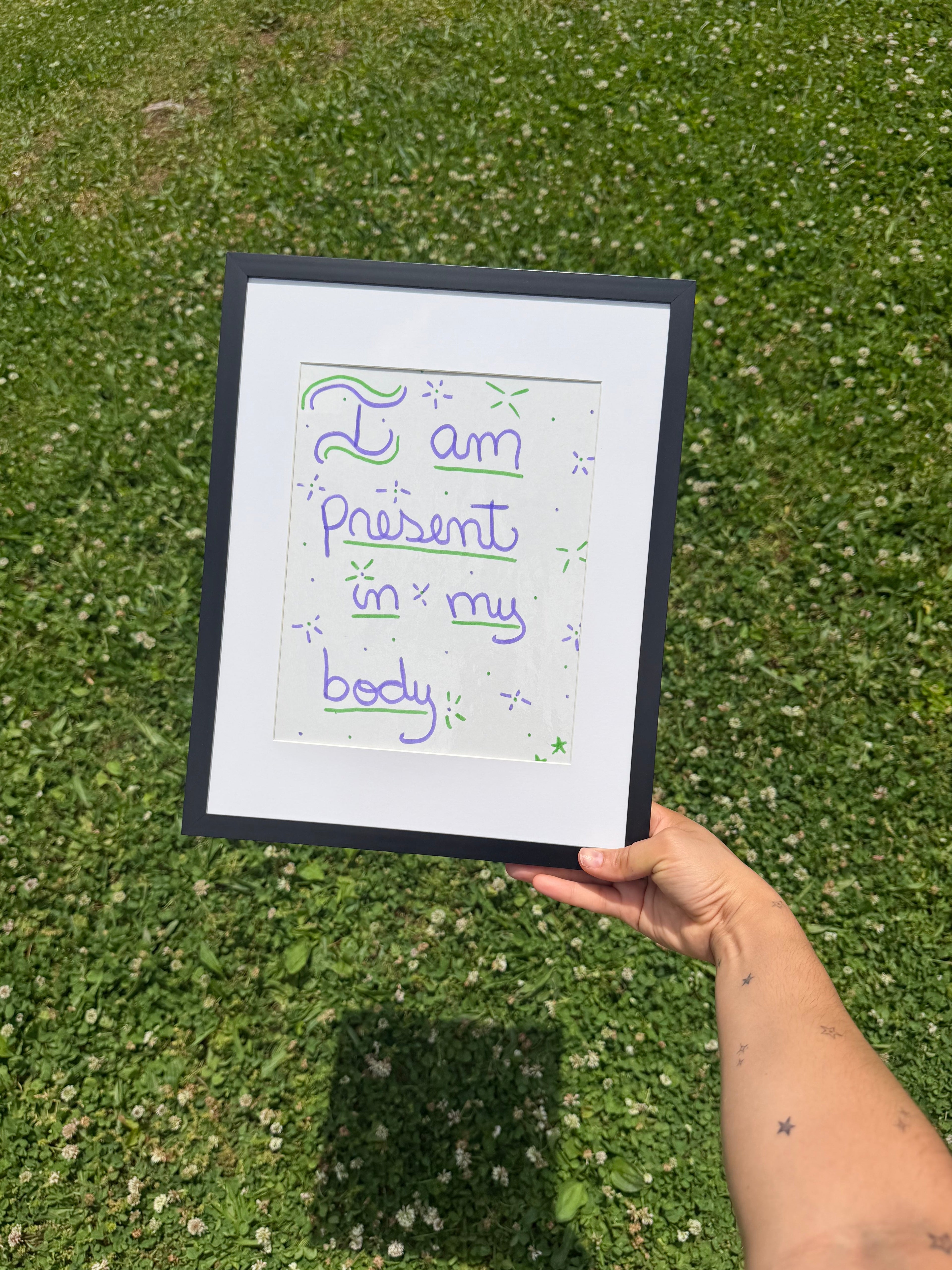 I Am Present in My Body – Framed Affirmation Art
